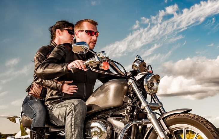 couple going on a motorcycle adventure