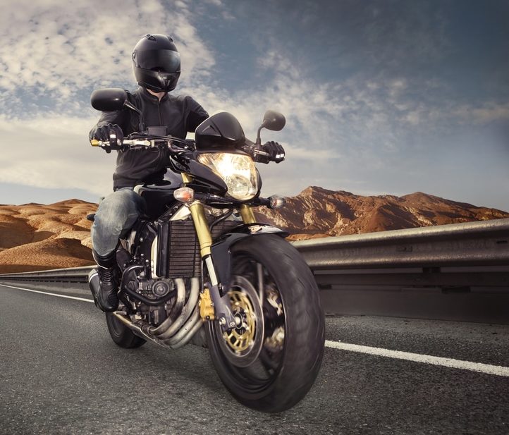 motorcycle rider about to use a Texas motorcycle shipping company