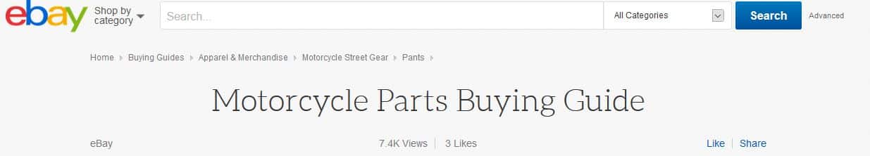 Buy Motorcycle spares from ebay motors