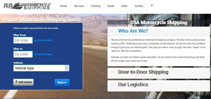Best motorcycle shipping company in the United States