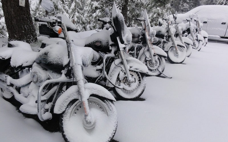 Riding in the snow