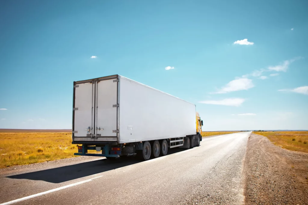 transport truck for shipping a motorcycle from USA to Canada.